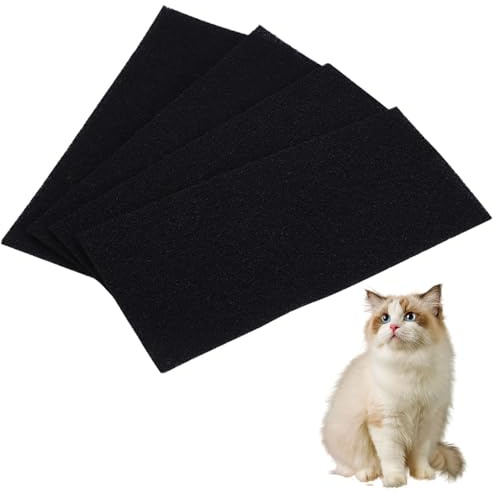 URYVAIW Filtri a Carbone Attivo per Lettiera, Set da 4, Filtri di Carbone Lunghi, Neutralizzatori di Odori, per Lettiere con Coperchio, Altamente Assorbenti