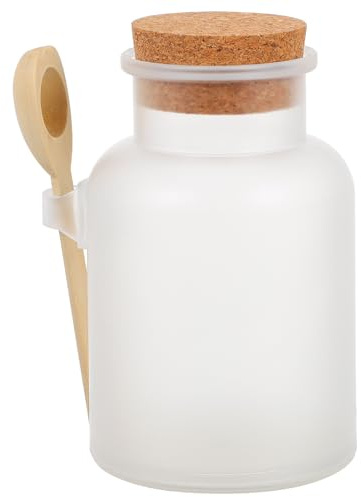 GETAJGHSD Leichte Unterverpackungsflasche für Badesalz und Talkum mit Abs Material und Holzdeckel Tropffest und Tragbar für Schönheitssalons und Reise