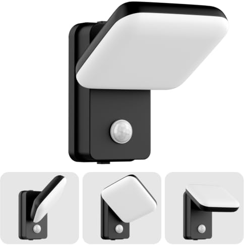 BENMA 12W Wandleuchten Aussen mit Bewegungsmelder IP65 1000LM 3000K | Schwarz, 360° schwenkbar Verstellbarer Winkel, Breite Beleuchtung, Robust und Langlebig, Aussen/Innen