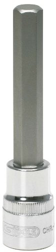 KS Tools 1/2' CHROMEplus Bit-Stecknuss Innensechskant, lang, 7mm, auf Hänger