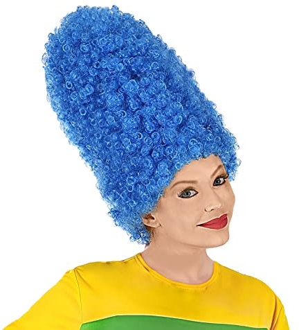 W WIDMANN MILANO Party Fashion 5998M - Perücke Cartoon, blau, Comic, Turmfrisur, Mottoparty, Karneval