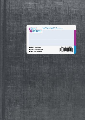 König & Ebhardt 8615123 Geschäftsbuch (A5, liniert, 80g/m², 144 Blatt, Fadenheftung)