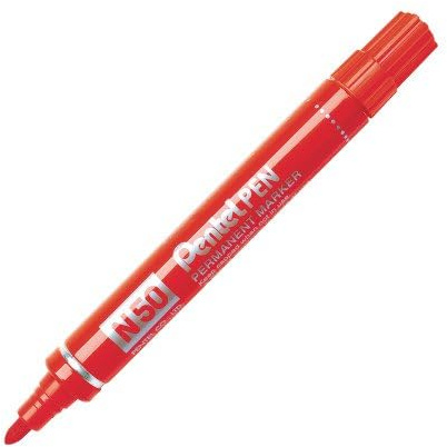 Pentel N50-B - N50 Permanent Marker Bullet Tip Red N50-B - (PK12)