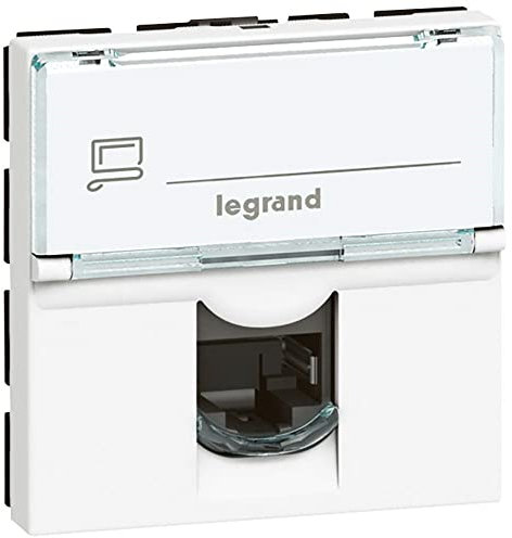 Legrand 076576 Prise Catégorie6A Stp à Blindage Métal Mosaic, 2 Modules, Blanc