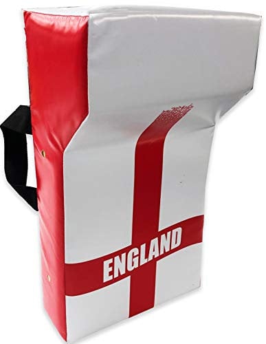 Implay® Rugby - England Professional Grade Tackle Wedge Hit Shield Pad - Heavy Duty PVC/High Density Foam - Red & White - 60cm x 35cm x 12.5cm (NO NAME)
