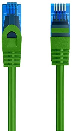 Cable de conexión Ethernet Cat.5e U/UTP transmisión hasta 1Gigabit, 2 Conectores RJ45, Cable de PVC, CCA, AWG 26/7. Ideal para transmisión por Fibra óptica con regi Gigabit/LAN 3m, Verde