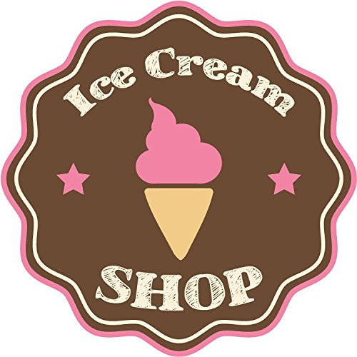 Ice Cream Shop Badge Hochwertigen Auto-Autoaufkleber 12 x 12 cm