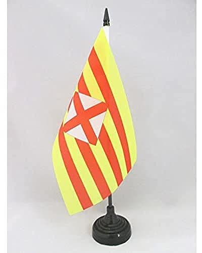 AZ FLAG - Tischflagge Provinz Barcelona - 21x14 cm - Barcelona Tischfahne 14 x 21 Cm - Flaggen