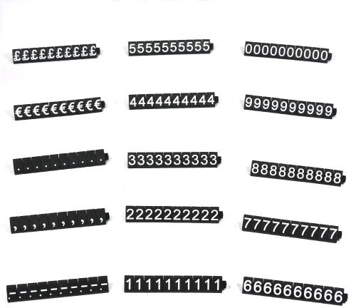 PC3721@ Preis Cube Kit für Shop Display (Weiß auf Schwarz, 340 Würfel)