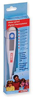 Gima - Digitales Fieberthermometer WP, °C, wasserdicht, Genauigkeit ± 0,1°C, Speicher für letzten Messwert, akustischer Alarm, automatische Abschaltung