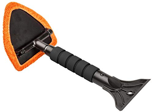 Walser 16149 - Limpiador 2 en 1 para lunas de coche con raspador de hielo, color naranja