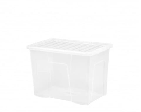 Wham 11315 Crystal Box mit Deckel - 80 Liter - 60 x 40 x 42 cm - Transparent