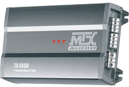 MTX TX480D Amplificateur 12V 4 Canaux Classe-D 4x80W RMS en Aluminium