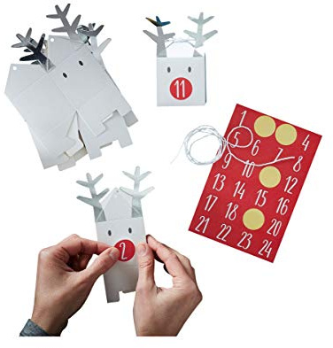Ginger Ray Silver Reindeer Personalised Advent Calendar Boxes - Silver Christmas