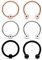 VFUN 6 Stück 16G Chirurgenstahl Nasenpiercing Hoop Cartilage Septum Lippenpiercing Helix Tragus Augenbrauenpiercing Ohrringe Piercing 6mm - Mix Farbe