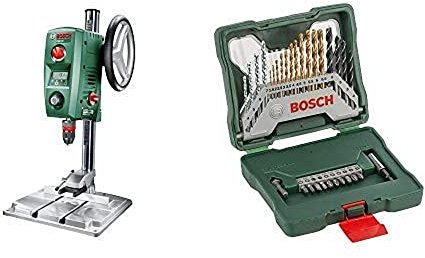 Bosch PBD 40 - Taladro de columna, caja de cartón, 710 W + Set de accesorios X-line, 30 unidades