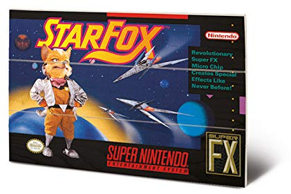 Nintendo MW12480P Bild auf Holz, 29,5 x 20 cm, Star Fox, mehrfarbig, 20 x 29, 5 x 1, 2 cm