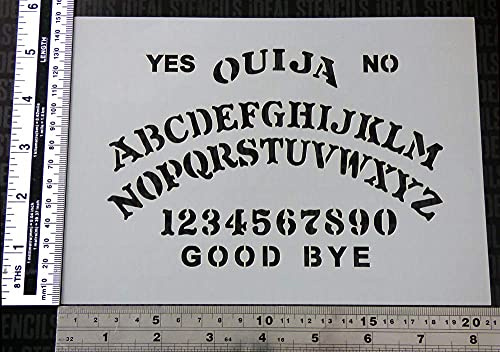 Ouija Board Schablone A5 Blatt Größe (15x21cm) / Halloween Dekorativ Malen Schablone Malen Sie Ihr Eigenes Ouija Board oder Even Verwendung als Körperkunst Flexibler Kunststoff & Wiederverwendbar