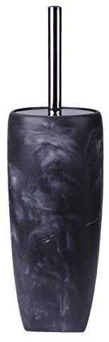 Showerdrape Octavia- Grey Marble Effect Freestanding Toilet Brush & Holder, Chrome Handle & Fittings