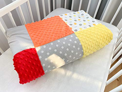 Babydecke Kuscheldecke Krabbeldecke Patchworkdecke Spieldecke Kinderwagendecke aus 100% Baumwolle (80x120 cm). Super weich und flauschig. Kuschelige Lieblingsdecke für Ihr Baby