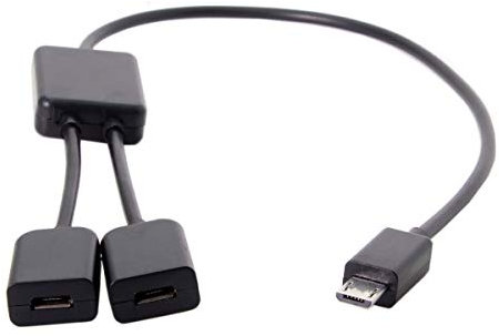 chenyang CY câble Micro USB OTG, câble Hub Micro USB 1 mâle à 2 femelles double Ports pour ordinateur portable, souris et disque Flash