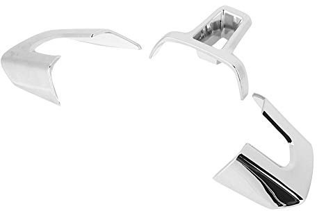 Lenkrad-Aufkleber, Qiilu 3 Stück Chrome Car Steering Wheel Trim Sticker Cover für 6//