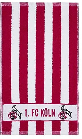 King of Trade 1. FC Köln Gästehandtuch 2-er Set Blockstreifen 30 x 50 cm