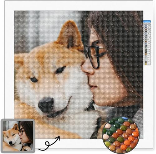 SHUIBIAN 5D Diamond Painting Personalisierte Anpassung Design Custom Eigenes Foto Diamant Painting Bilder Set,DIY 5D Diamant Malerei Kits für Home Wall Décor(Eckig Diamant-50x90cm)