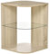 HOMCOM Mesita Auxiliar de Salón Moderna Mesilla de Noche con 3 Estantes Tablero de Cristal Mesita de Café para Sala de Estar Dormitorio 40x40x56 cm Madera Natural