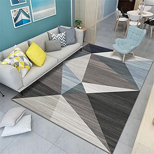 Teppich Badezimmer Teppichboden Auslegware Moderner brauner geometrischer Wohnzimmerteppich, schalldicht, weich, waschbar, anpassbar 100X180CM Room Decor