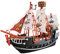 Piratenschiff Spielzeug, Kinder Piratenschiff Rollenspiel Spielzeug Kunststoff Holländer Segelschiff Modell Pirate Collection Figuren mit Piratenflagge Segeln Kanonen Lernspielzeug-27cmx19cmx6.5cm