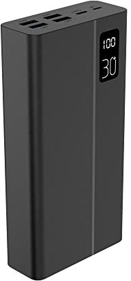 DCU Tecnologic, Power Bank, Cargador Móvil Portátil, Batería Externa, 4 Salidas USB Power Delivery 20W + Quick Charge 22.5W 30000mAh
