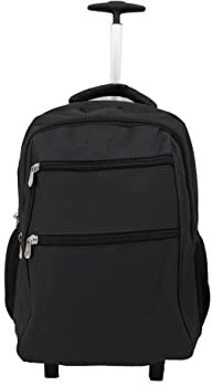 Generico R.Leone/Ormi Trolley Zaino Bagaglio a mano Aereo con 2 Ruote Viaggi Low cost 333 (M 52x32x20cm, Nero)