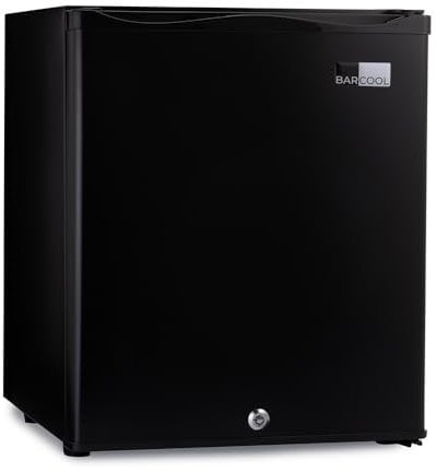 Barcool Bar30 LED - Mini Fridge Black | 30L Silent Mini Bar | Super Quiet for Bedrooms, Hotels & Guesthouses | LED Light + Lockable | Low Energy (30L) (Renewed)