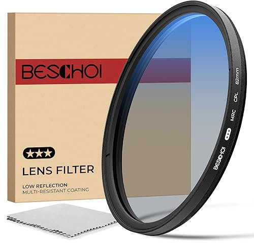 Beschoi Zirkularer Polfilter 82mm CPL Filter,Polarisationsfilter mit 30-Fach Vergütung