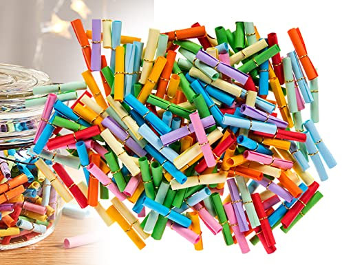 ZoeTekway 120 Stück Lose Tombola, Leer Tombola Lose, Bunte Kleine Zettel Beschriften, Aufgerollt mit Metallring, DIY Inhalt lose zum selber beschriften, Geburtstag, für Party, Baby Ankunft