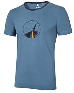 Ocun Herren Classic Organic Rainbow Rocket T-Shirt, Bluestone, M