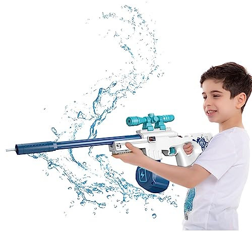 Sobebear Automatic Electric Water Gun Toy, 600ML Water Tank Capacity, Rechargeable Waterproof Lithium Battery, Outdoor Beach Pool Party Water Pistol Toy for Kids 3+ Years