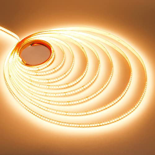 JOYLIT 24V LED Strip 5M 2700K Warmweiss Extrem Hell 15000LM 120W CRI 92+, CE UL Profi 224LEDs/M Hohe Dichte SMD 2835 Selbstklebend LED Streifen IP20 Innen Licht Band für Industrie, Gewerbe, Zuhause