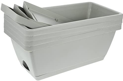 Alipis Boîte De 4 Pièces Pot De Fleur Rectangulaire Jardinière en Plastique Cache-Pot Rectangulaire Dextérieur Vase à Fleurs Décoratif Pots De Jardin Pépinière Bureau Petit Décorations