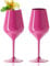Doimoflair Weingläser aus Kunststoff bruchsicher Weinbecher Sektgläser Plastik Pink 47 cl.