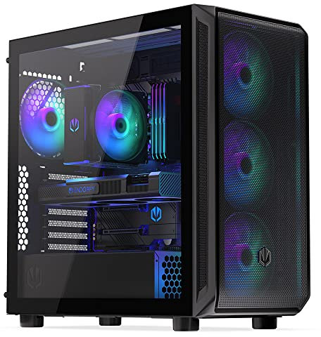 ENDORFY Arx 700 ARGB, gaming PC case ATX, 4x ARGB 140mm fans included, top and front made of airy mesh, space for two radiators up to 360mm AIO water cooling PC