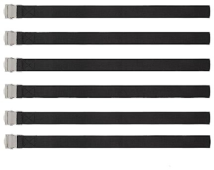 TuTuYa Short Tie Down Straps, 6PK 1.3Ft x 0.98In (40x2.5cm) Black Lashing Straps with Buckle Heavy Duty Adjustable Retaining Short Straps Tensioning Belts for Vans, Bicycle, Trailer, Luggage