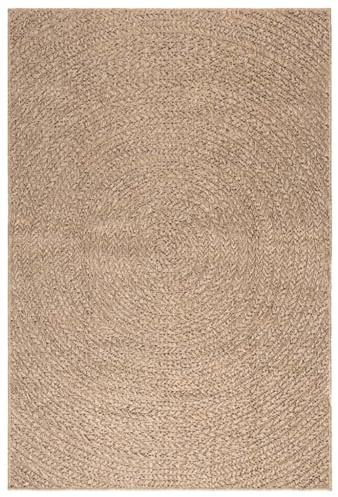 vidaXL Teppich ZIZUR 120x170 cm Jute-Optik Indoor und Outdoor