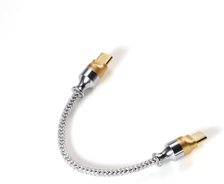 DD ddHiFi TC07S Nyx Series Câble USB-C vers USB-C HiFi Audiophile USB OTG avec Litz plaqué argent sur blindage LCOFC 10 cm