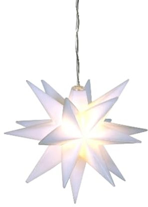 LED Stern 3D weiß D:10 cm zum Hängen oder Stellen - Deko Weihnachten, Adventsdeko, Hänger Advent, Weihnachtsstern, Lichterkette