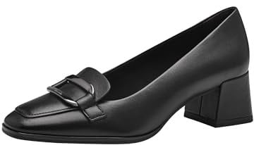 Tamaris Damen Pumps Leder Blockabsatz bequem; Black, EU 40