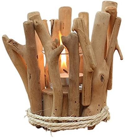 Warmhm Kerzenhalter Kerzenkasten Kerzenständer aus Holz Kandelaber ländlich Leuchter Geschenk Bambus