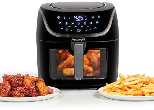 PowerXL Vortex PRO AirFryer XL - 8L Fassungsvermögen - Heißluftfritteuse mit Sichtfenster - Touchscreen - 10 Programme - Shake-Modus & Sichtfenster