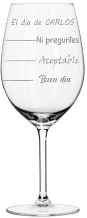 Copa de Vino Personalizada - Copa de Cristal Grabada para Vino con el Nombre o Texto que quieras - Copa cristal (1, Animo)